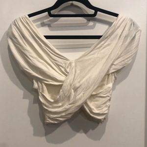 White off the shoulder crop top (S)